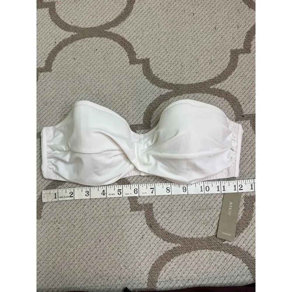 J.Crew White Twist-bandeau underwire bikini top (34B), NWT